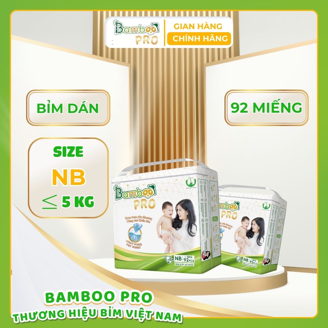 Bỉm dán BAMBOO PRO Sơ sinh dưới 5Kg