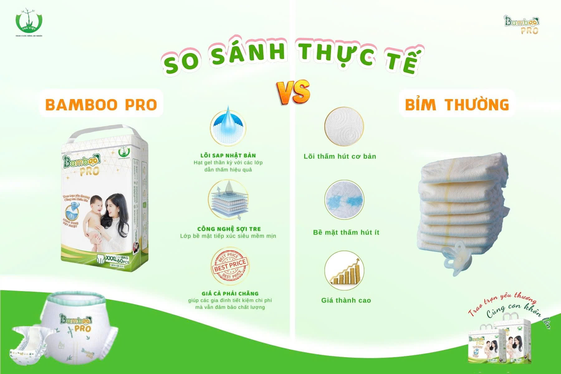 Bỉm quần BAMBOO PRO 6 - 11Kg