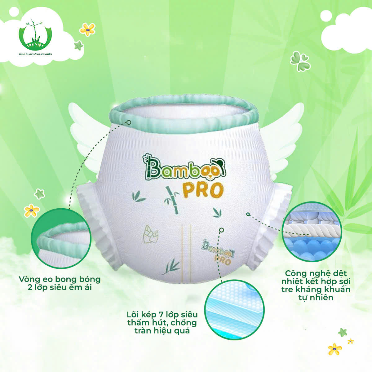 Bỉm quần BAMBOO PRO 6 - 11Kg